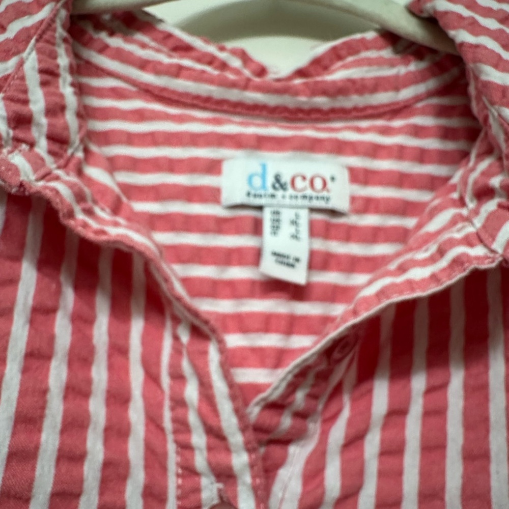 d&co Women's Pink Striped Tunic Top